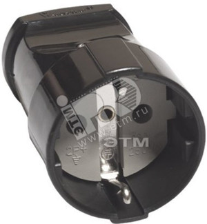 Гнездо штепсельное с заземлением черное 16А 250В (UNIVersal) А1020