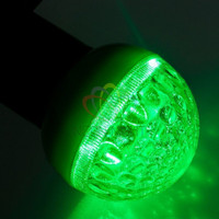 Лампа светодиодная 1Вт E27 9 светодиодов d50 зеленый шар (Neon-Night) не исп