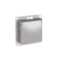 ATLASDESIGN РОЗЕТКА с заземл. со шторк. с крышкой, 16А,IP20, быстрозажимные клеммы, АЛЮМИНИЙ (Systeme Electric) ATN000346S