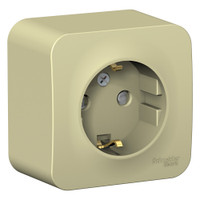 BLANCA О/У РОЗЕТКА с заземлением со шторками ИЗОЛ.ПЛ., 16А, 250В, БЕЖЕВЫЙ (Systeme Electric) BLNRA011117