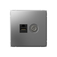 ARTGALLERY розетка двойная ТВ + компьютерная RJ45, кат. 5Е, сталь (Systeme Electric) GAL000989
