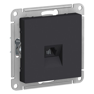 Розетка ATLASDESIGN телефонная RJ11 механизм карбон (Systeme Electric) ATN001081