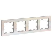 Рамка четырехпостовая ATLASDESIGN универсальная жемчуг (Systeme Electric) ATN000404