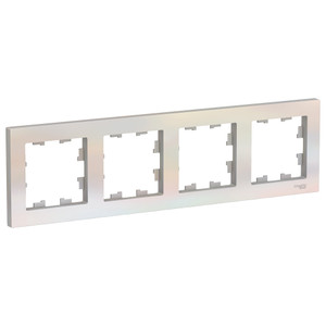 Рамка четырехпостовая ATLASDESIGN универсальная жемчуг (Systeme Electric) ATN000404