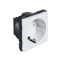 Розетка в рамку белая (47х47мм) (Sibling) Powersocket-1PW