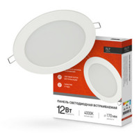 Панель светодиодная встраиваемая круглая RLP 12Вт 230В 4000К 840Лм 170мм белая IP40 IN HOME (IN-HOME) 4690612010007