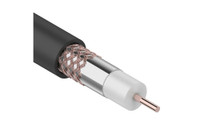 Кабель коаксиальный RG-6U, 75 Ом, CCS/Al/Al, 64%, бухта 100 м, черный OUTDOOR, REXANT (REXANT) 01-2202