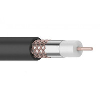 Кабель коаксиальный RG-6U+Cu 75 Ом Cu/Al/Cu 64% OUT черный 100 м (REXANT) 01-2222