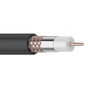 Кабель коаксиальный RG-6U+Cu 75 Ом Cu/Al/Cu 64% OUT черный 100 м (REXANT) 01-2222