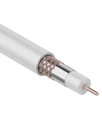 Кабель коаксиальный RG-6U, 75 Ом, Cu/Al/Cu, 75%, IN, белый, 100 м (REXANT) 01-2223