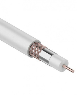 Кабель коаксиальный RG-6U, 75 Ом, Cu/Al/Cu, 75%, IN, белый, 100 м (REXANT) 01-2223