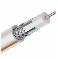 Кабель коаксиальный SAT 50 M, Cu/Al/Cu, 75%, 75 Ом, IN, белый, 100 м (REXANT) 01-2401