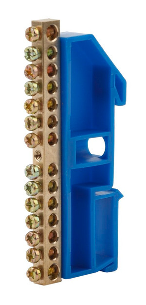 Шина N  ноль  на DIN-изол ШНИ-6х9-14-Д-синий (ЭРА) Б0033429