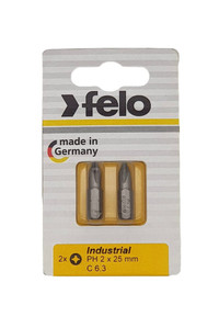 Бита крестовая PH 2X25, серия Industrial, 2 шт в блистере (Felo) 02202036