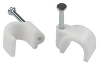 Скоба пластиковая крепежная круглая 10 мм белая NO-225-280 (10 шт/уп) (ЭРА) Б0066673