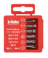 Набор бит SL/PZ/PH Industrial 50 мм в кейсе, 6 шт (Felo) 03092516