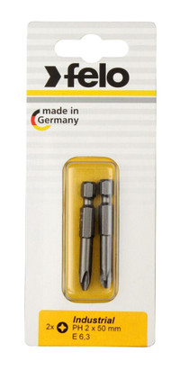 Бита крестовая PH 2X50, серия Industrial, 2 шт в блистере (Felo) 03202536