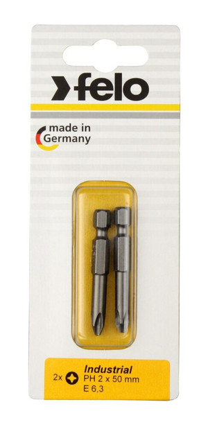 Бита крестовая PH 2X50, серия Industrial, 2 шт в блистере (Felo) 03202536