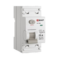 Выключатель дифференциального тока ВД-100N 2P 25А 10мА тип AC эл-мех 6кА PROXIMA (EKF) E1026M2510