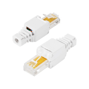 Разъем RJ45 8Р8С быстрозажимной ручной Штекер изготовлен из качественного пла, (REXANT) 05-1051