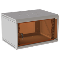 Шкаф настенный 19' 12U 600х600мм стеклянная дверь (без задн. стенки) RAL 7035 (SUPRLAN) 05-1206