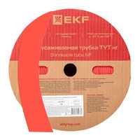 Трубка термоусаживаемая ТУТ нг 40/20 красная рулон PROxima (EKF) tut-40-r