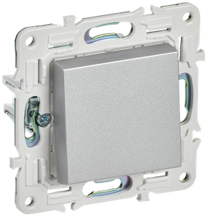 SKANDY Выключатель 1-клавишный 10А SK-V01S серебряный IEK (IEK) SK-V10-0-10-K23