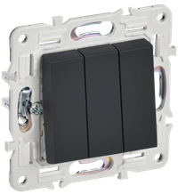 SKANDY Выключатель 3-клавишный 10А SK-V11G графит IEK (IEK) SK-V30-0-10-K53