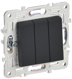 SKANDY Выключатель 3-клавишный 10А SK-V11G графит IEK (IEK) SK-V30-0-10-K53