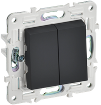 SKANDY Выключатель 2-клавишный 10А SK-V04G графит IEK (IEK) SK-V20-0-10-K53