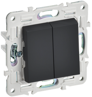 SKANDY Выключатель 2-клавишный 10А SK-V04G графит IEK (IEK) SK-V20-0-10-K53