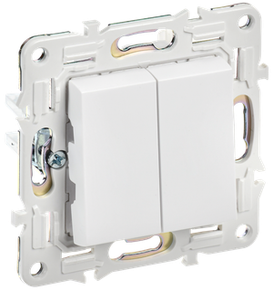 SKANDY Выключатель 2-клавишный проходной 10А SK-V05W арктический белый IEK (IEK) SK-V22-0-10-K01