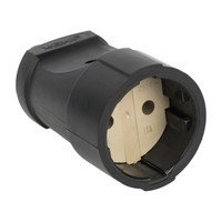 Гнездо штепсельное без заземления черное ПВХ 10A 250B (EKF) ASGO10-30