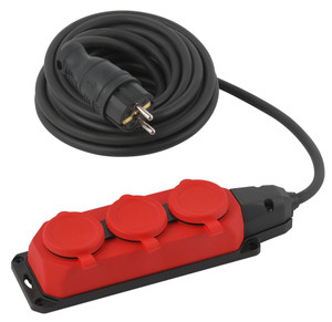 Удлинитель силовой UK-3e-3x1,5-5m-IP44KG с заземлением 3 розетки каучук 5м КГ 3х1,5мм2 IP44 (ЭРА) Б0057579