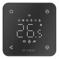 Термостат комнатный сенсорный встраиваемый Rsmart-FB с Wi-Fi подключением черный (Ridan) 088L1144R