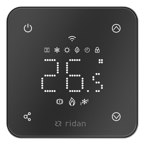 Термостат комнатный сенсорный встраиваемый Rsmart-FB с Wi-Fi подключением черный (Ridan) 088L1144R