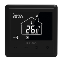 Термостат комнатный программируемый электронный WT RB 230V встраиваемый черный (Ridan) 088U0628R