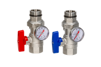 Кран шаровой DN25 с термометром (Ridan) 088U0822R