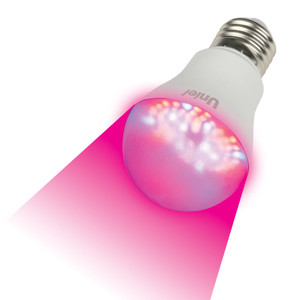 Лампа светодиодная для растений LED-A60-9W/SP/E27/CL ALM01WH спектр для рассады Форма A пластик (Uniel) 09645