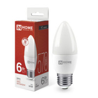 Лампа светодиодная LED-СВЕЧА-VC 6Вт 230В Е27 4000К 570Лм IN HOME (IN-HOME) 4690612020419