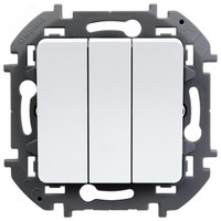 Выключатель 3-клавишный 10АХ белый INSPIRIA (IEK) 673540