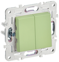 SKANDY Выключатель 2-клавишный 10А SK-V04G мятный IEK (IEK) SK-V20-0-10-K06