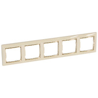 Рамка 5-местная слоновая кость (золотой штрих) VALENA (IEK) 774155