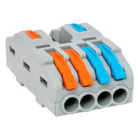 Строительно-монтажная клемма СМК 222-424 разветвительная 4 выхода 0,08-4 мм2 EKF (EKF) plc-smk-422-4