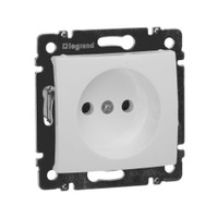 Розетка 1-местная без заземления без защитных шторок 16А белый VALENA (IEK) 774416