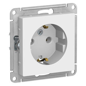 Розетка ATLASDESIGN с заземлением 16А механизм белый (Systeme Electric) ATN000143