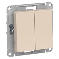Переключатель двухклавишный ATLASDESIGN схема 6 10АХ механизм бежевый (Systeme Electric) ATN000265