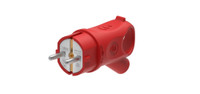 MultiSet Вилка 2К+З угловая каучуковая 16А/250В IP44 Красная (Systeme Electric) MST1402RD