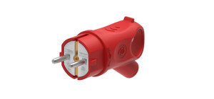 MultiSet Вилка 2К+З угловая каучуковая 16А/250В IP44 Красная (Systeme Electric) MST1402RD