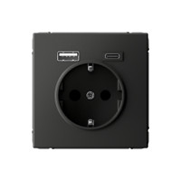 ARTGALLERY розетка 16А с 2 USB A+C, 5В/2,4А/3,0А, 2х5В/1,5А, механизм, базальт (Systeme Electric) GAL001432